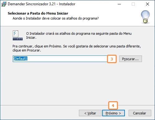 Finalizando instalação do sincronizador
