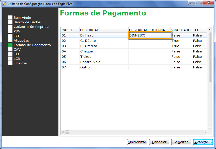 Forma de Pagamento Vinculada